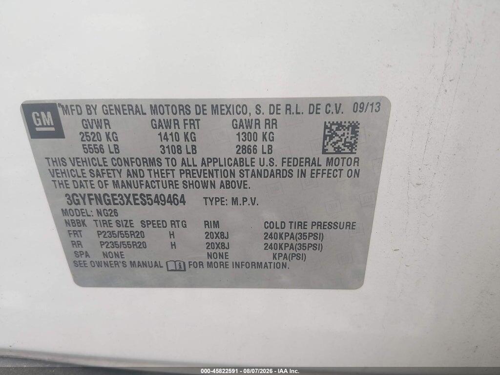 3GYFNGE3XES549464 2014 CADILLAC SRX photo no. 9