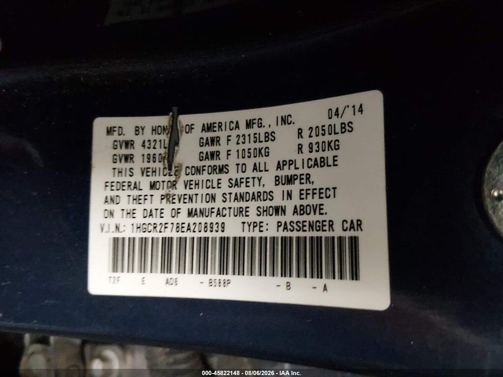 1HGCR2F78EA208939 2014 HONDA ACCORD photo no. 7