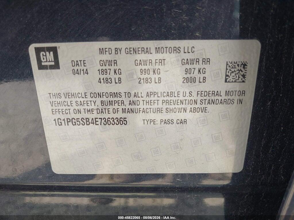 1G1PG5SB4E7363365 2014 CHEVROLET CRUZE photo no. 9