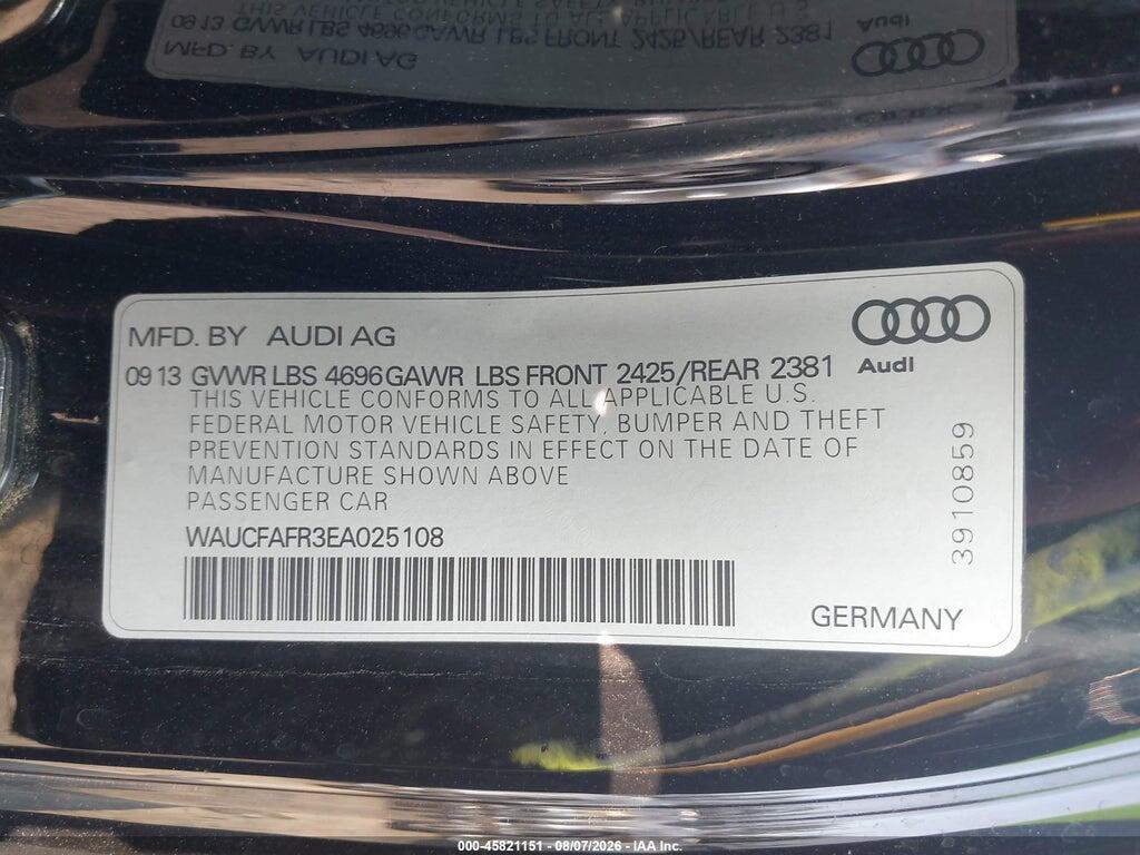 WAUCFAFR3EA025108 2014 AUDI A5 photo no. 9