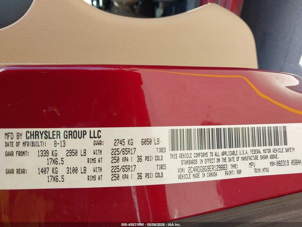 2C4RDGBG9ER129883 2014 DODGE GRAND CARAVAN photo no. 9