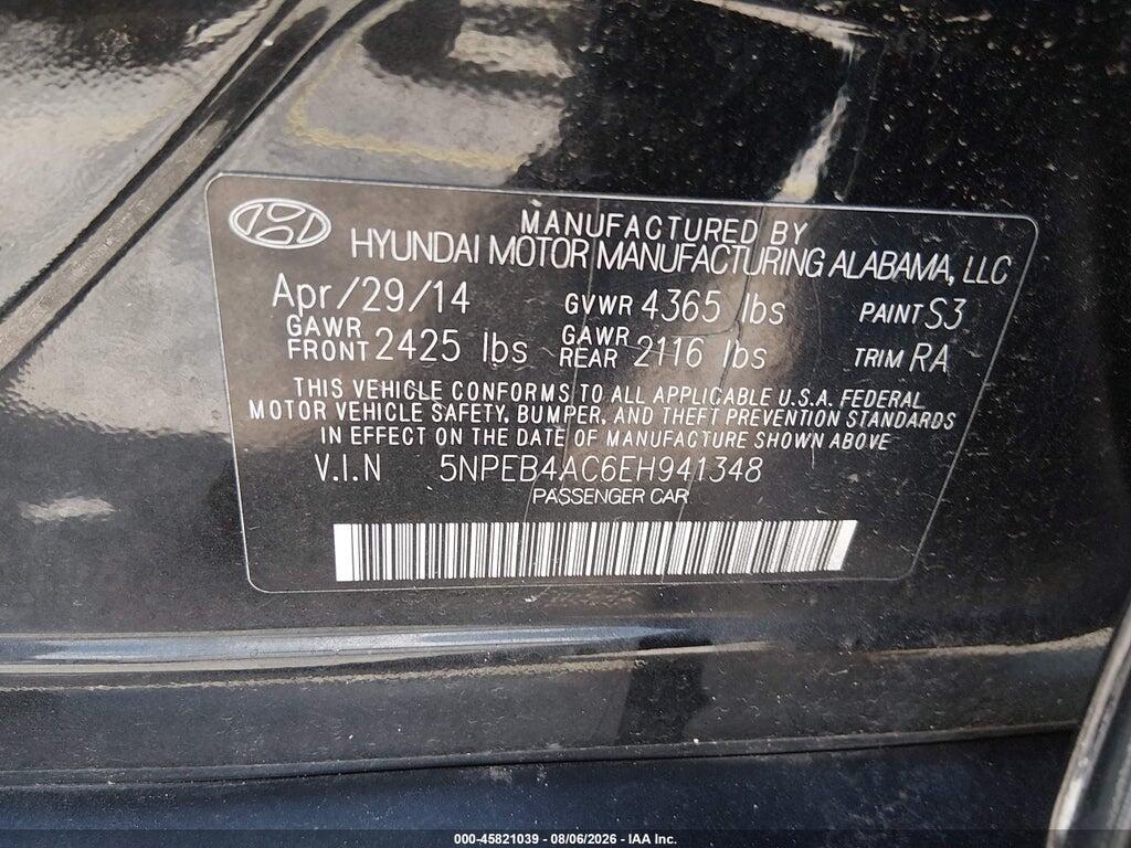 5NPEB4AC6EH941348 2014 HYUNDAI SONATA photo no. 9