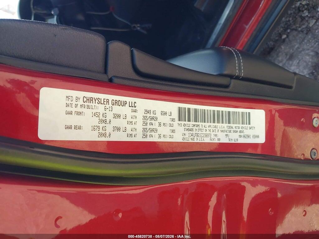 1C4RJFBG1EC236972 2014 JEEP GRAND CHEROKEE photo no. 9