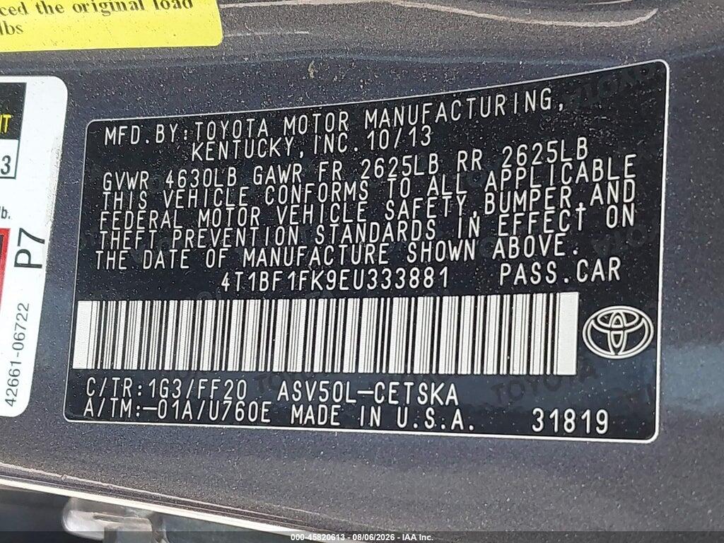 4T1BF1FK9EU333881 2014 TOYOTA CAMRY photo no. 9