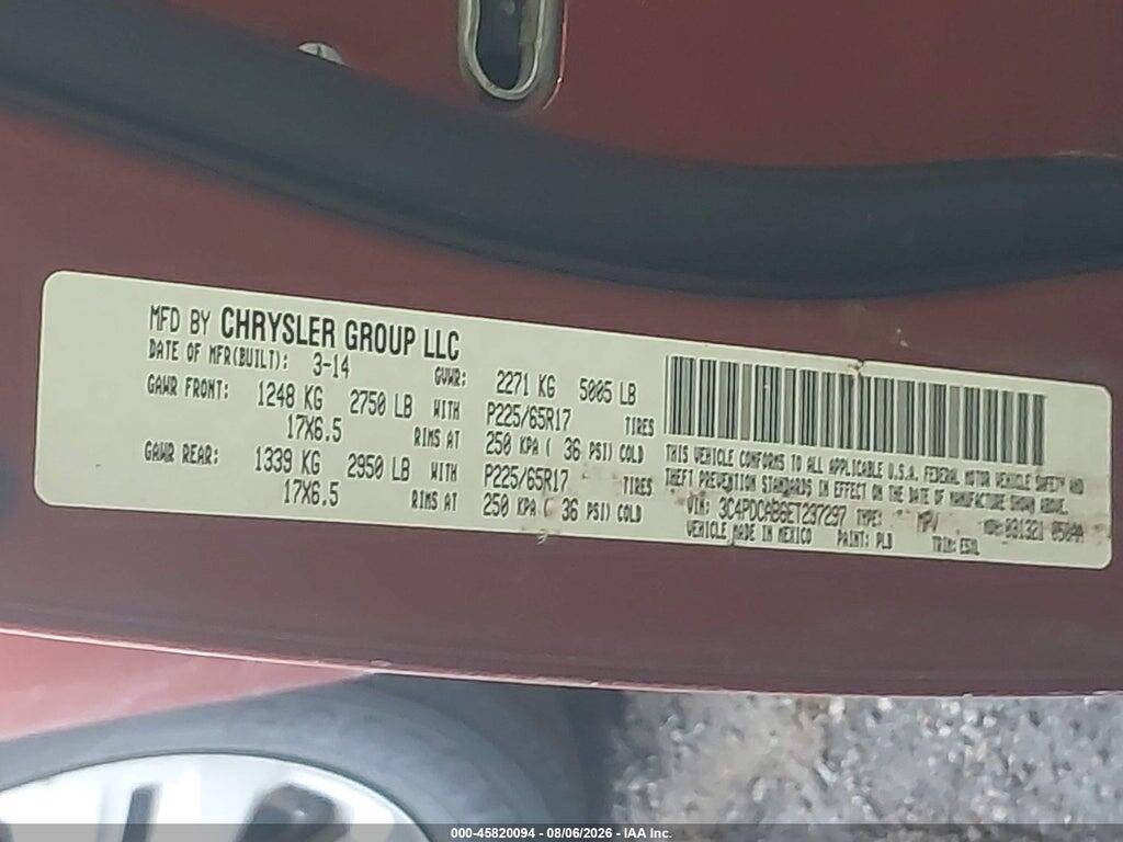 3C4PDCAB6ET237297 2014 DODGE JOURNEY photo no. 9
