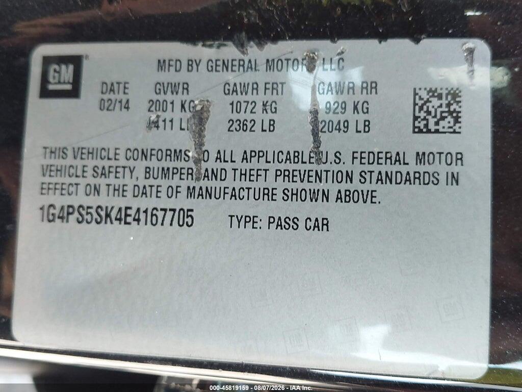 1G4PS5SK4E4167705 2014 BUICK VERANO photo no. 9