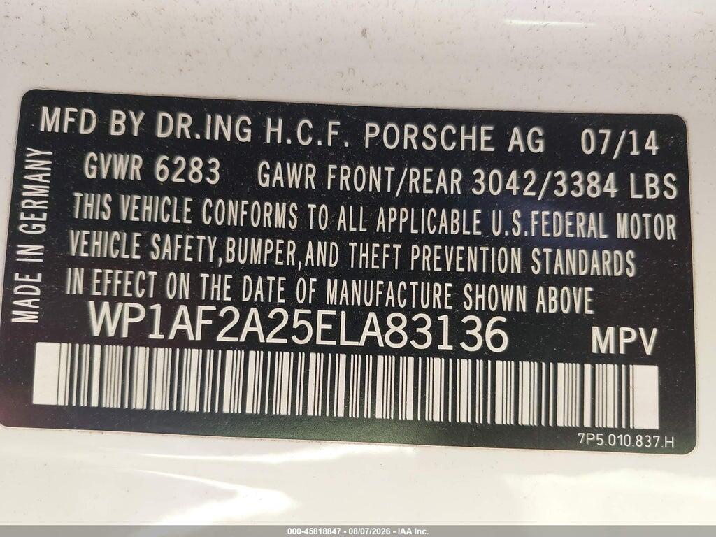 WP1AF2A25ELA83136 2014 PORSCHE CAYENNE photo no. 9
