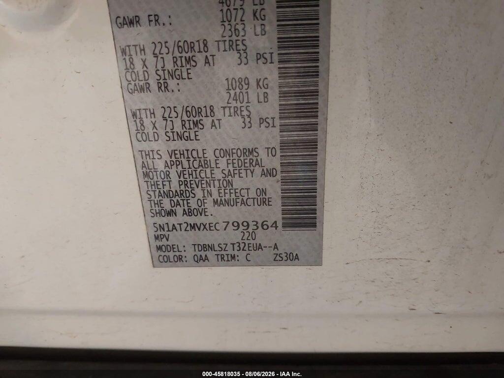 5N1AT2MVXEC799364 2014 NISSAN ROGUE photo no. 9