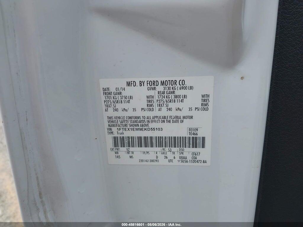 1FTEX1EM9EKD55103 2014 FORD F-150 photo no. 9