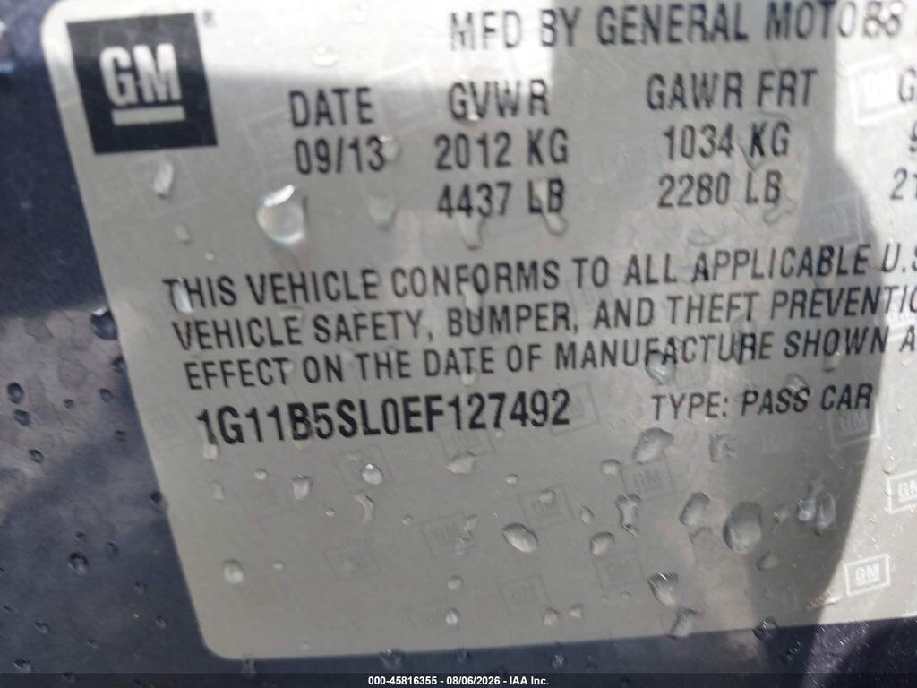 1G11B5SL0EF127492 2014 CHEVROLET MALIBU photo no. 9