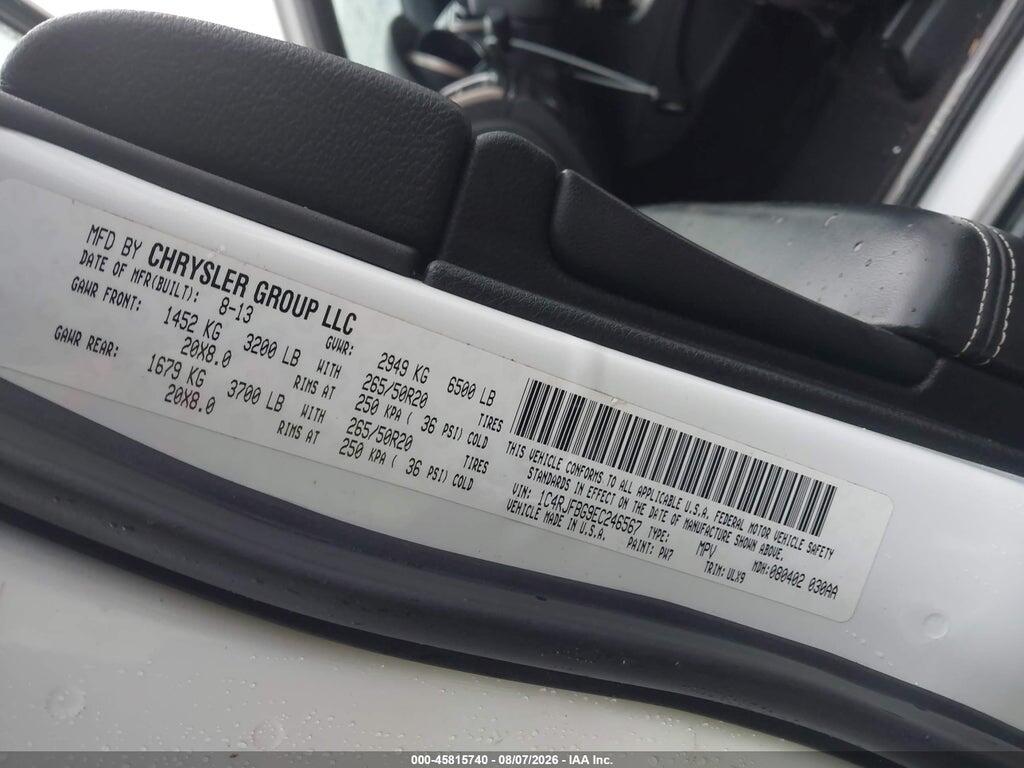1C4RJFBG9EC246567 2014 JEEP GRAND CHEROKEE photo no. 9