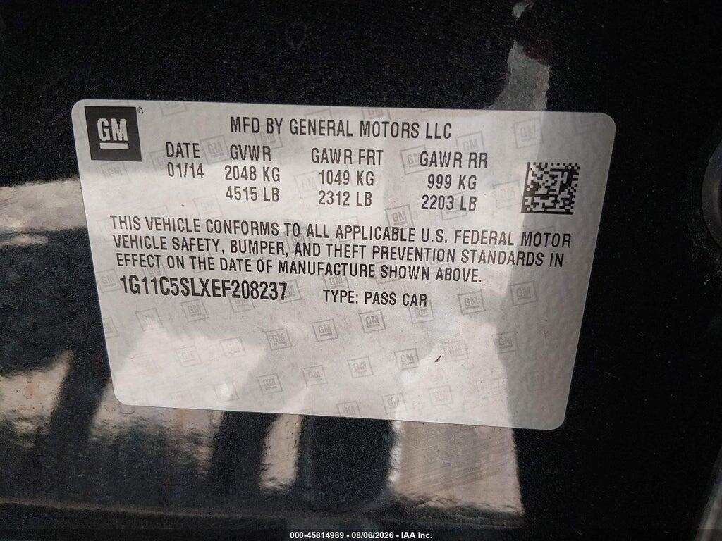 1G11C5SLXEF208237 2014 CHEVROLET MALIBU photo no. 9
