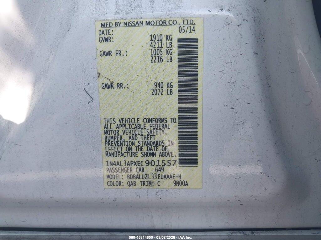 1N4AL3APXEC901557 2014 NISSAN ALTIMA photo no. 9