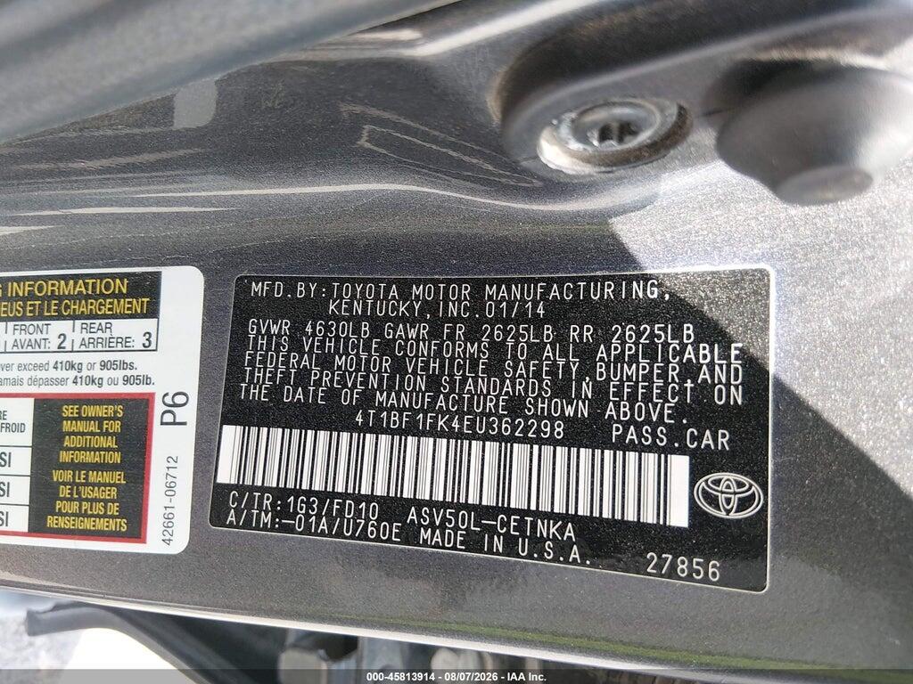 4T1BF1FK4EU362298 2014 TOYOTA CAMRY photo no. 9