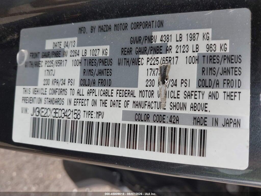 JM3KE2CY3E0342158 2014 MAZDA CX-5 photo no. 9