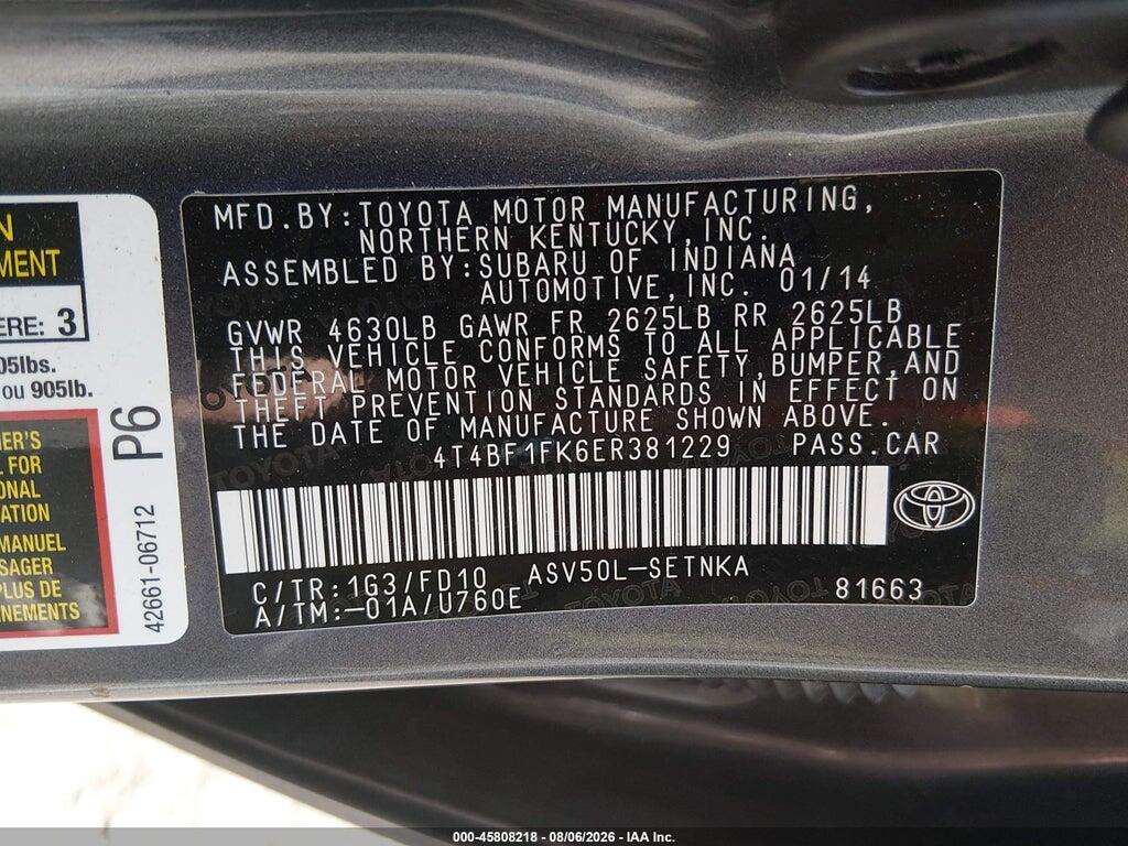 4T4BF1FK6ER381229 2014 TOYOTA CAMRY photo no. 9