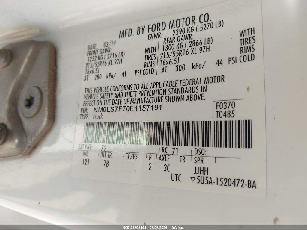 NM0LS7F70E1157191 2014 FORD TRANSIT CONNECT photo no. 9