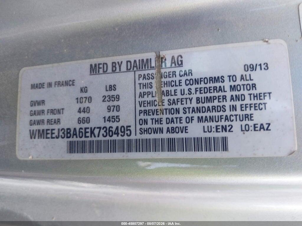 WMEEJ3BA6EK736495 2014 SMART FORTWO photo no. 9