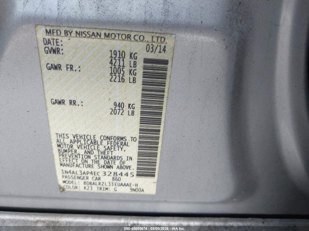 1N4AL3AP4EC328445 2014 NISSAN ALTIMA photo no. 9
