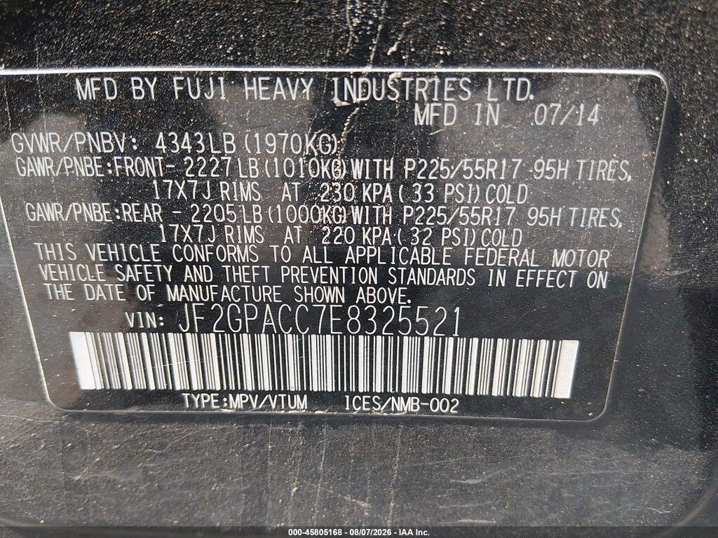 JF2GPACC7E8325521 2014 SUBARU XV CROSSTREK photo no. 9