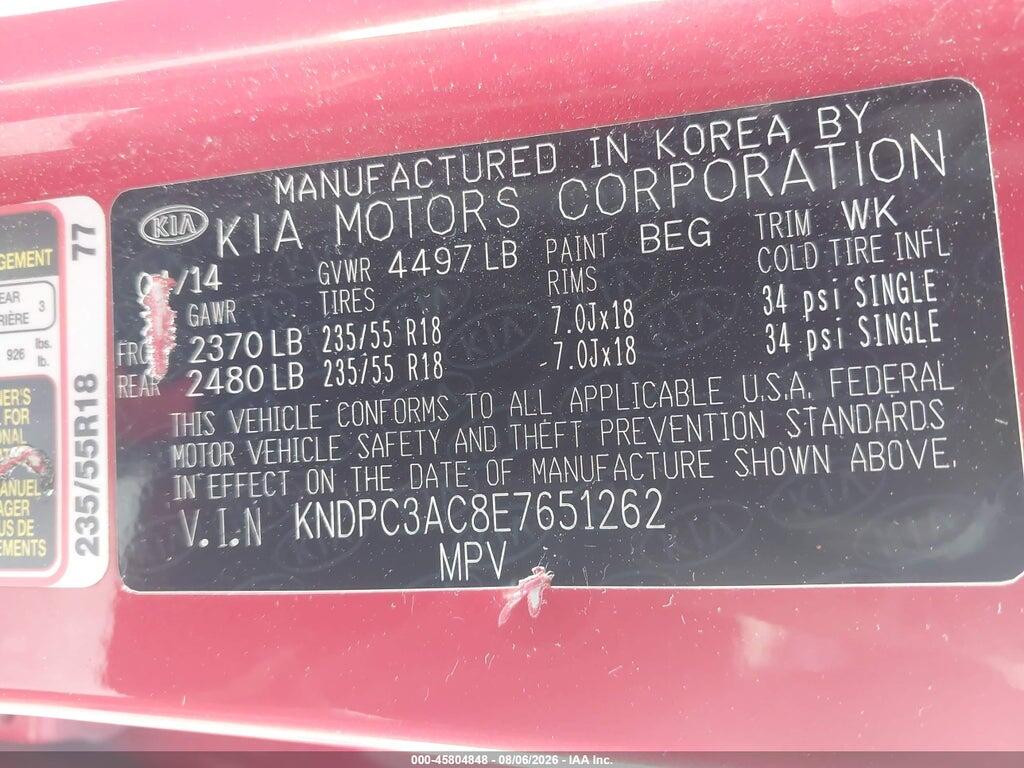 KNDPC3AC8E7651262 2014 KIA SPORTAGE photo no. 9