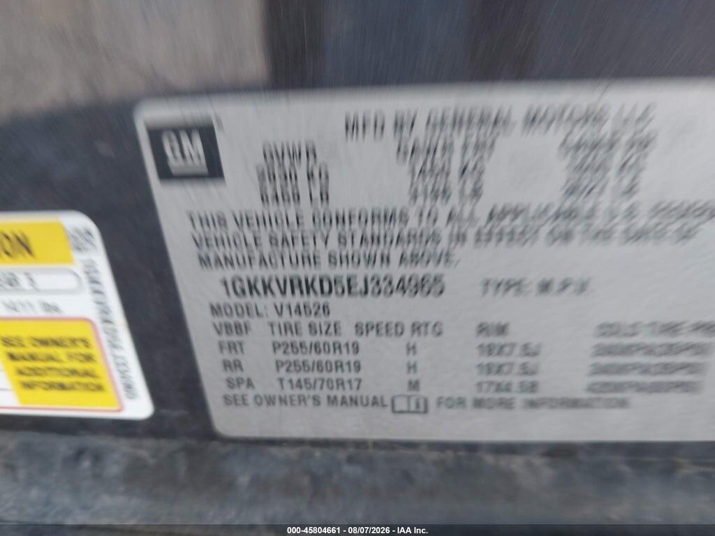 1GKKVRKD5EJ334965 2014 GMC ACADIA photo no. 9