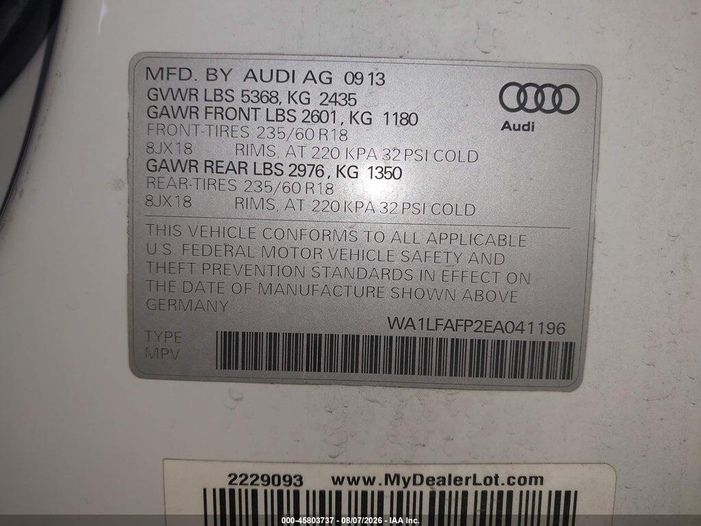 WA1LFAFP2EA041196 2014 AUDI Q5 photo no. 9