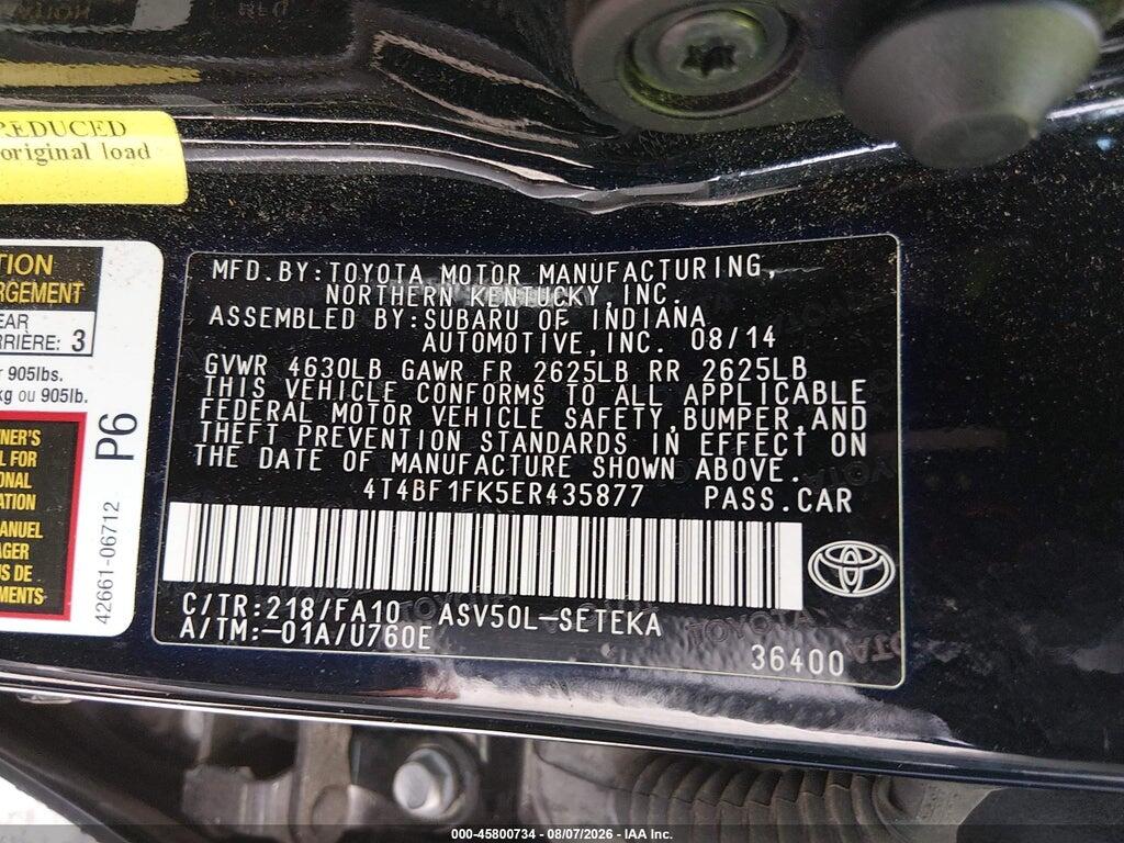 4T4BF1FK5ER435877 2014 TOYOTA CAMRY photo no. 9