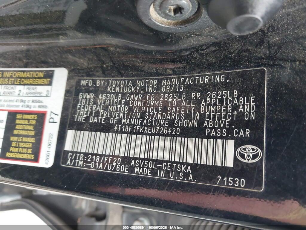 4T1BF1FKXEU726420 2014 TOYOTA CAMRY photo no. 9