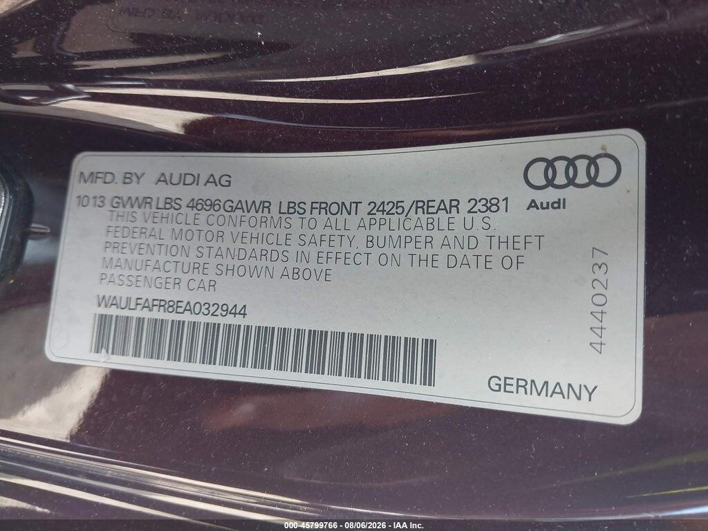 WAULFAFR8EA032944 2014 AUDI A5 photo no. 9
