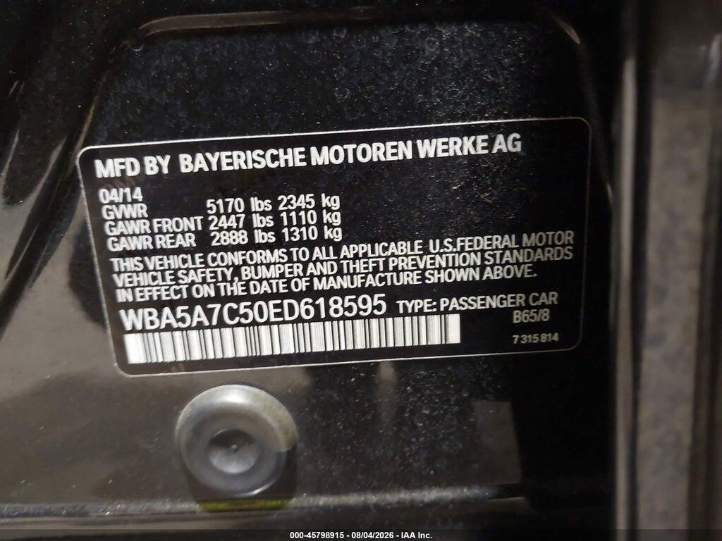 WBA5A7C50ED618595 2014 BMW 528I photo no. 9