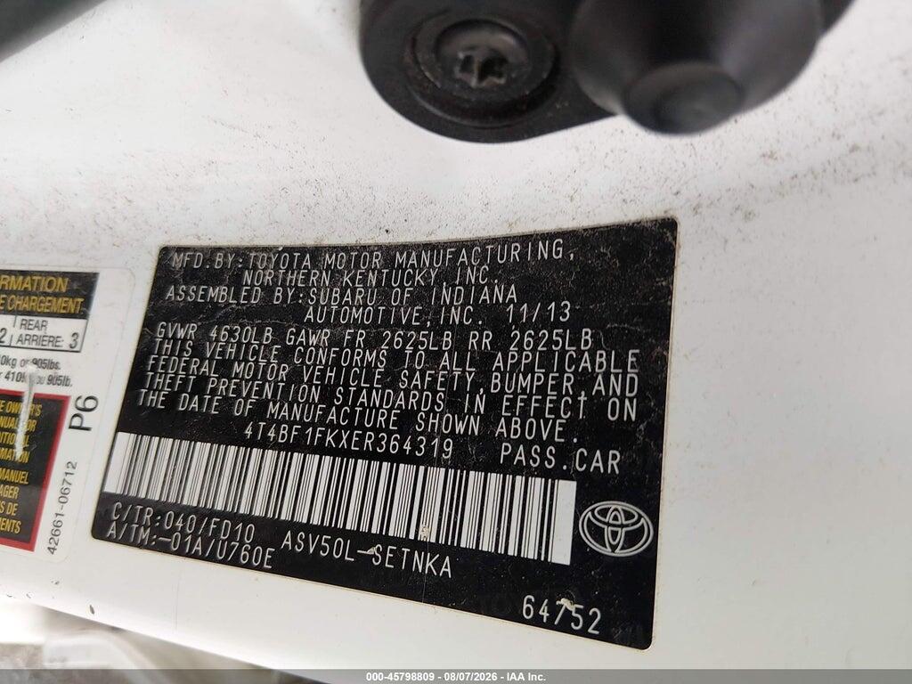 4T4BF1FKXER364319 2014 TOYOTA CAMRY photo no. 9