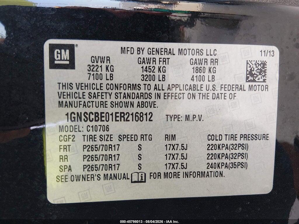 1GNSCBE01ER216812 2014 CHEVROLET TAHOE photo no. 9