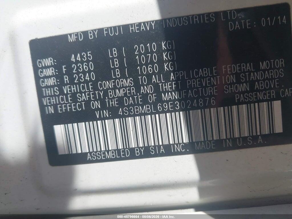 4S3BMBL69E3024876 2014 SUBARU LEGACY photo no. 9