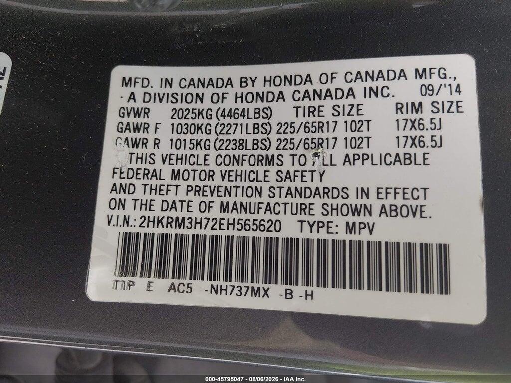 2HKRM3H72EH565620 2014 HONDA CR-V photo no. 9