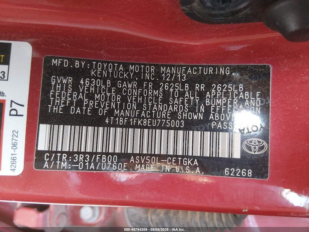 4T1BF1FK8EU775003 2014 TOYOTA CAMRY photo no. 9
