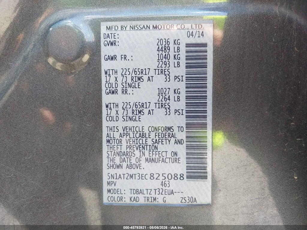 5N1AT2MT3EC825088 2014 NISSAN ROGUE photo no. 9