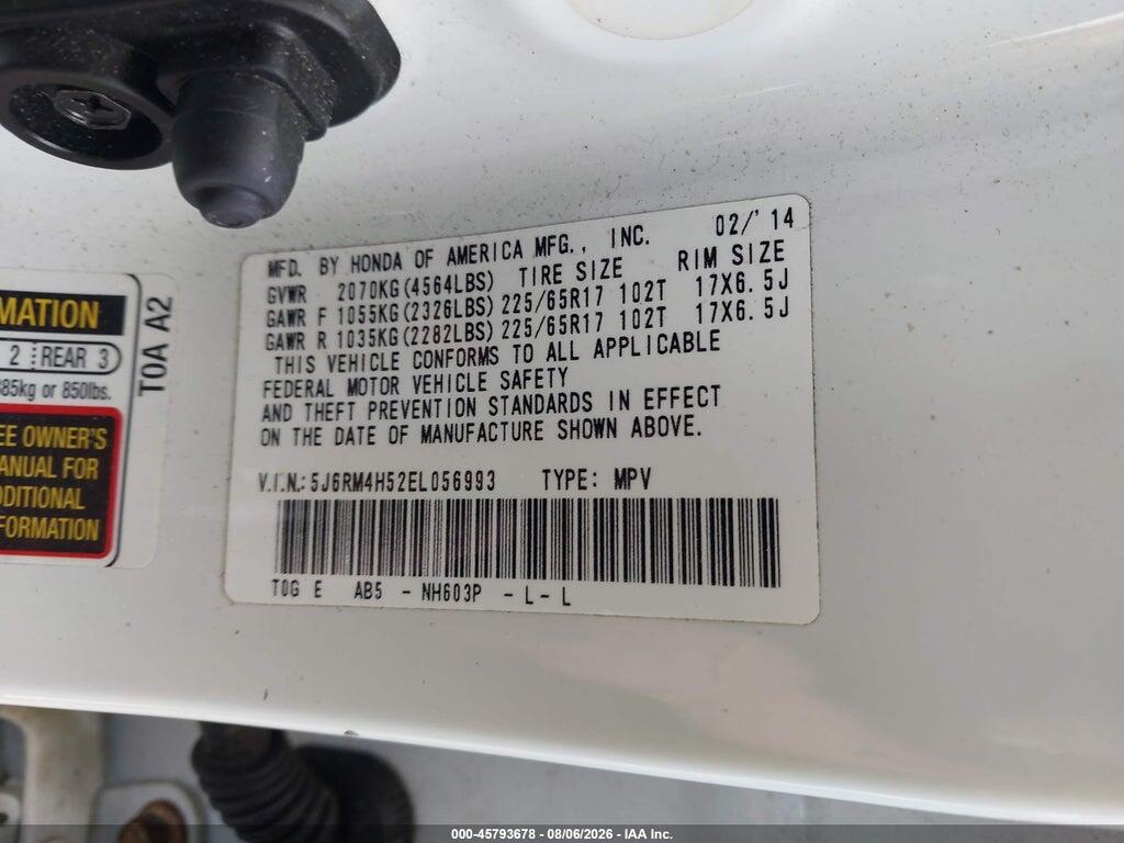 5J6RM4H52EL056993 2014 HONDA CR-V photo no. 9
