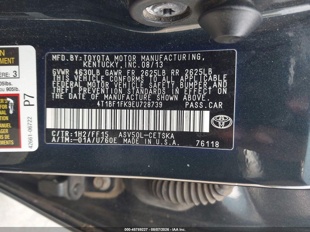 4T1BF1FK9EU728739 2014 TOYOTA CAMRY photo no. 9