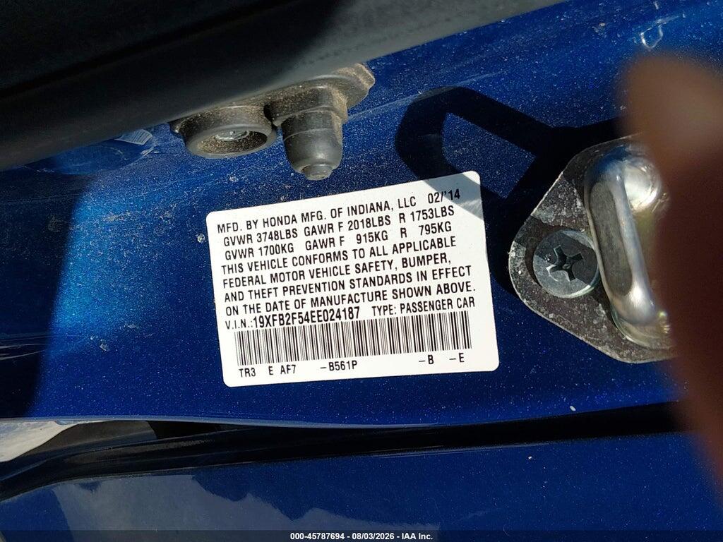 19XFB2F54EE024187 2014 HONDA CIVIC photo no. 9