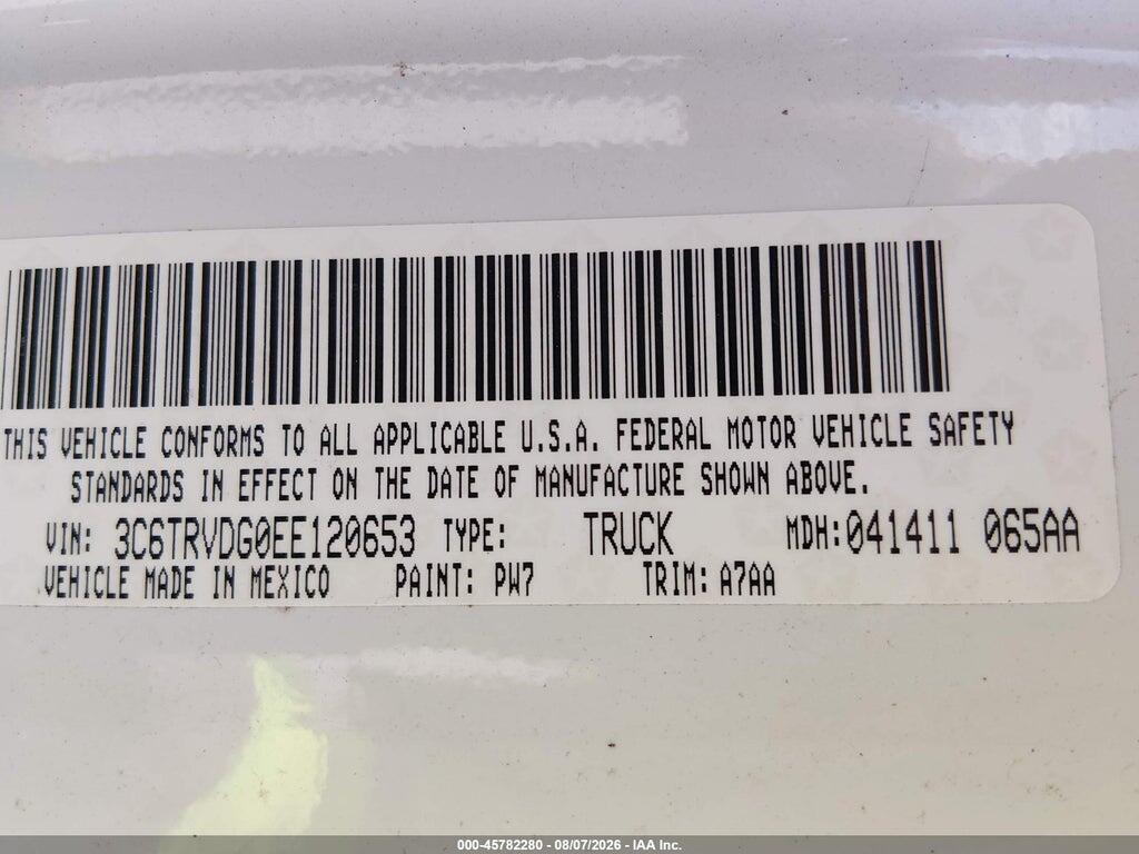 3C6TRVDG0EE120653 2014 RAM PROMASTER 2500 photo no. 9