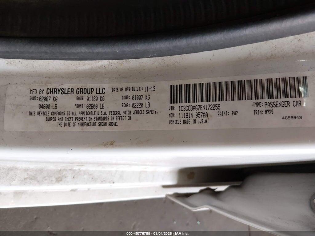 1C3CCBAG7EN172259 2014 CHRYSLER 200 photo no. 9