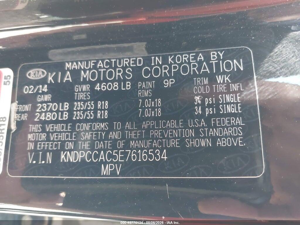 KNDPCCAC5E7616534 2014 KIA SPORTAGE photo no. 9