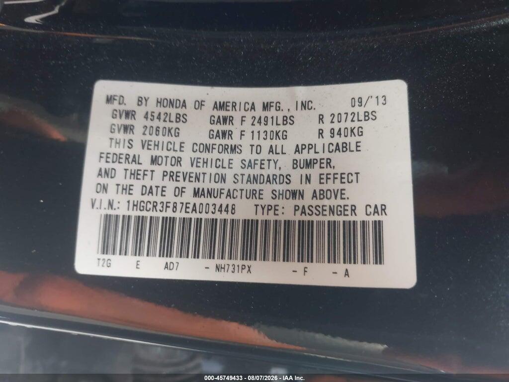 1HGCR3F87EA003448 2014 HONDA ACCORD photo no. 9