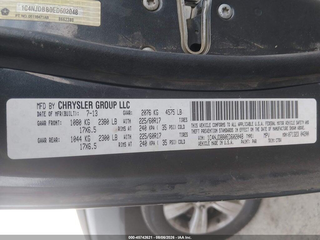1C4NJDBB0ED602048 2014 JEEP COMPASS photo no. 9