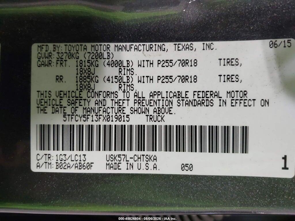 5TFCY5F13FX019015 2015 TOYOTA TUNDRA photo no. 9