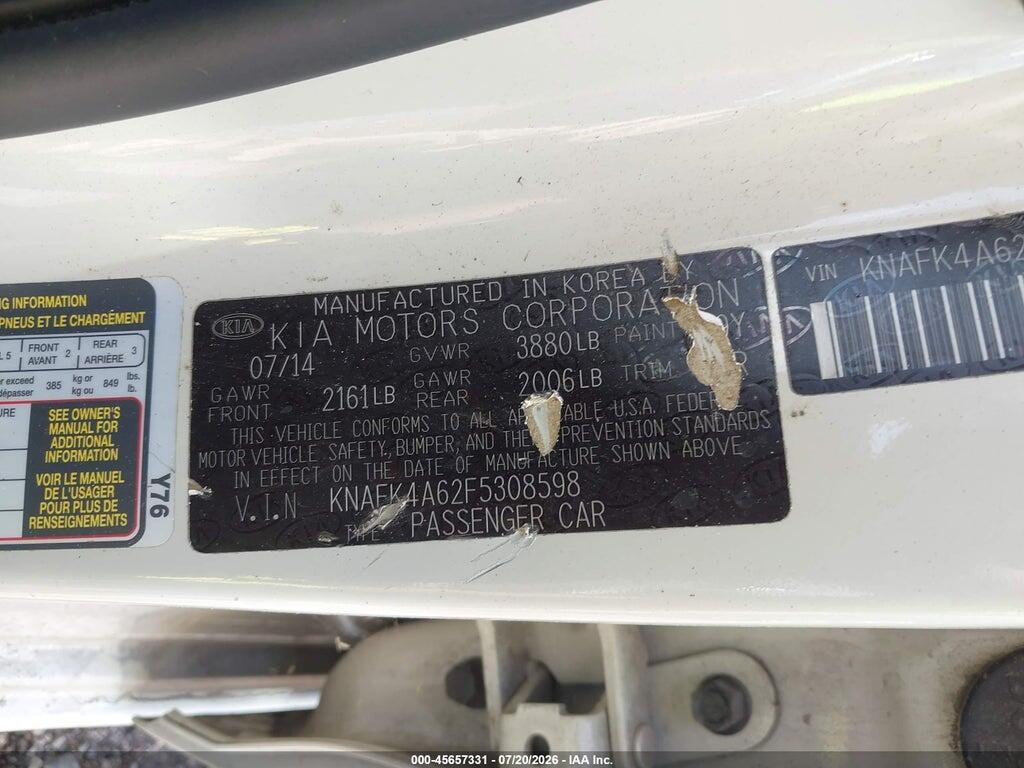 KNAFK4A62F5308598 2015 KIA FORTE photo no. 9