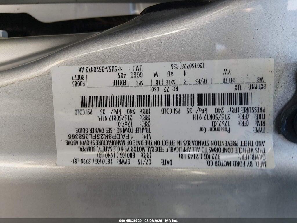 1FADP3K25FL358365 2015 FORD FOCUS photo no. 9
