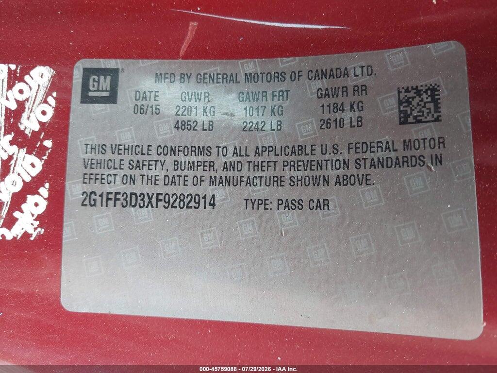 2G1FF3D3XF9282914 2015 CHEVROLET CAMARO photo no. 9