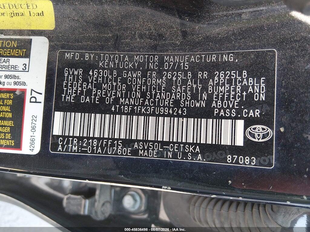 4T1BF1FK3FU994243 2015 TOYOTA CAMRY photo no. 9